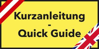 Kurzanleitung / Quick Guide mit österreichischer bzw britischer Flagge